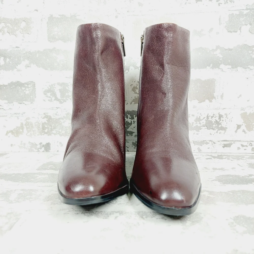 Seychelles Burgundy Croc-Textured Block Heel Ankle Boots